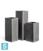 Кашпо TREEZ Effectory Beton Высокий куб, тёмно-серый бетон 31-l, 31-w, 97-h в #REGION_NAME_DECLINE_PP#