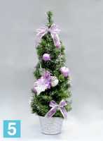 Искусственная елка (Ели PENERI), фиолетовый цвет украшений, ПВХ, 50-h в Москве