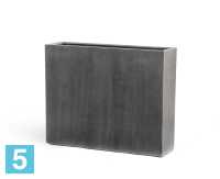 Прямоугольное кашпо TREEZ Effectory Beton Дивайдер, тёмно-серый бетон 92-l, 25-w, 75-h в #REGION_NAME_DECLINE_PP#