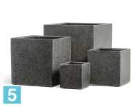 Кашпо TREEZ Effectory Stone Куб, тёмно-серый камень 50-l, 50-w, 50-h в #REGION_NAME_DECLINE_PP#