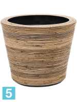 Кашпо Drypot rattan stripe, круглое, серое d-53 h-49 см в #REGION_NAME_DECLINE_PP#