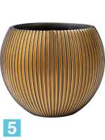 Кашпо Capi nature groove vase ball, черное, золотое d-17 h-14 см в Москве